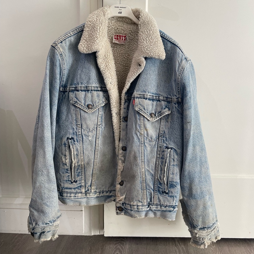 1970’s Made in USA Levi's  Denim Sherpa-Lined Trucker Jacket